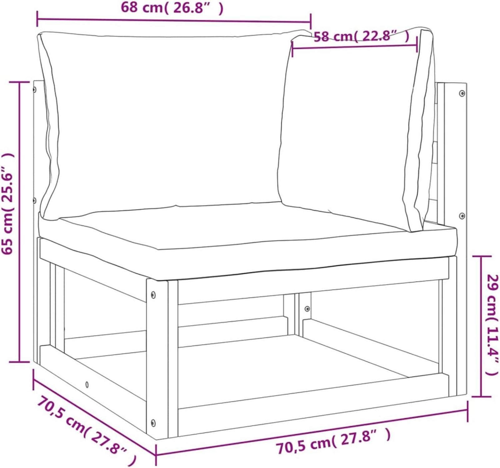 Festnight Gartenmöbel Set Holz 5-tlg Balkonmöbel Lounge Outdoor Sofa mit Tisch