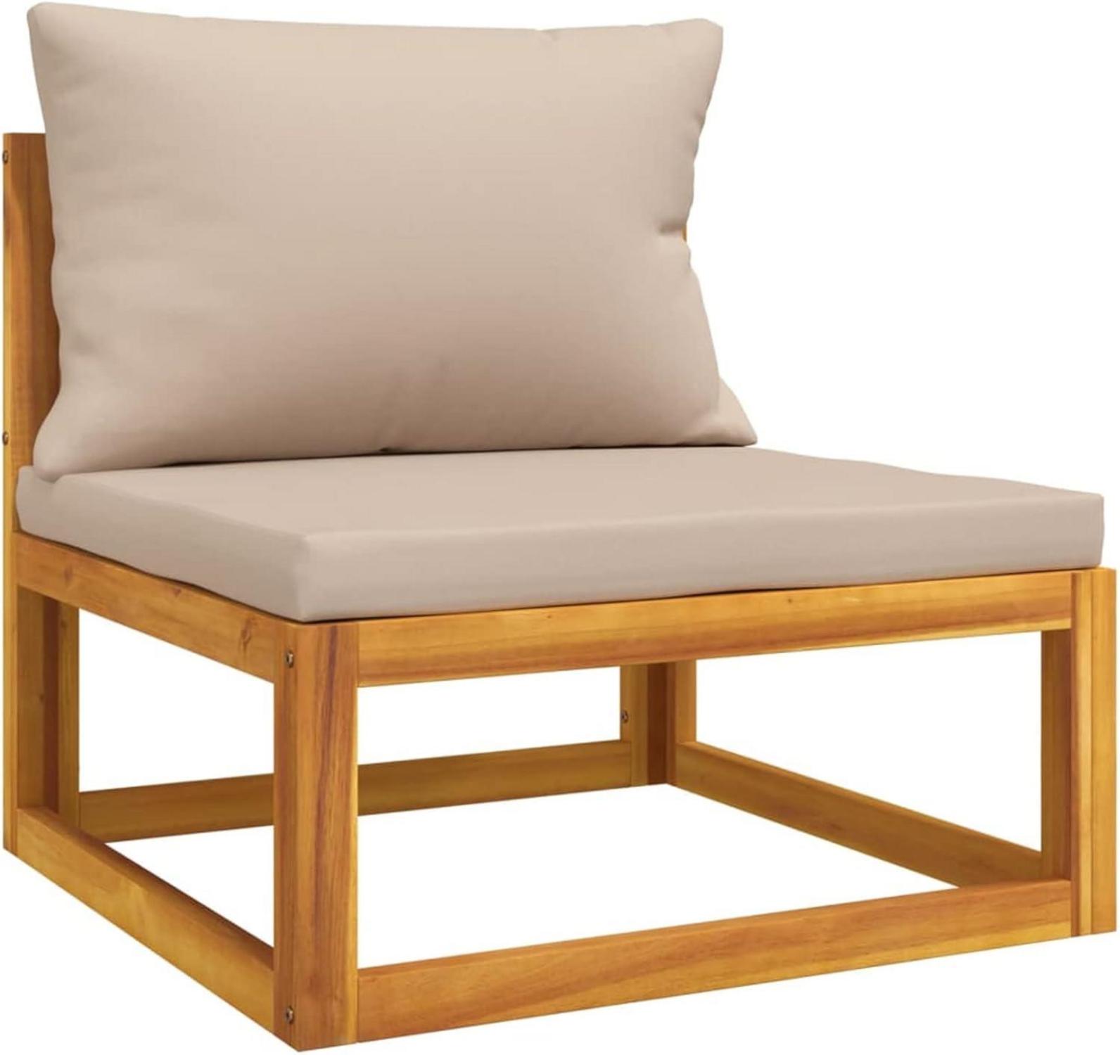 9-TLG Gartenmöbel Set Holz Lounge Balkon Outdoor Sitzecke Taupe Kissen