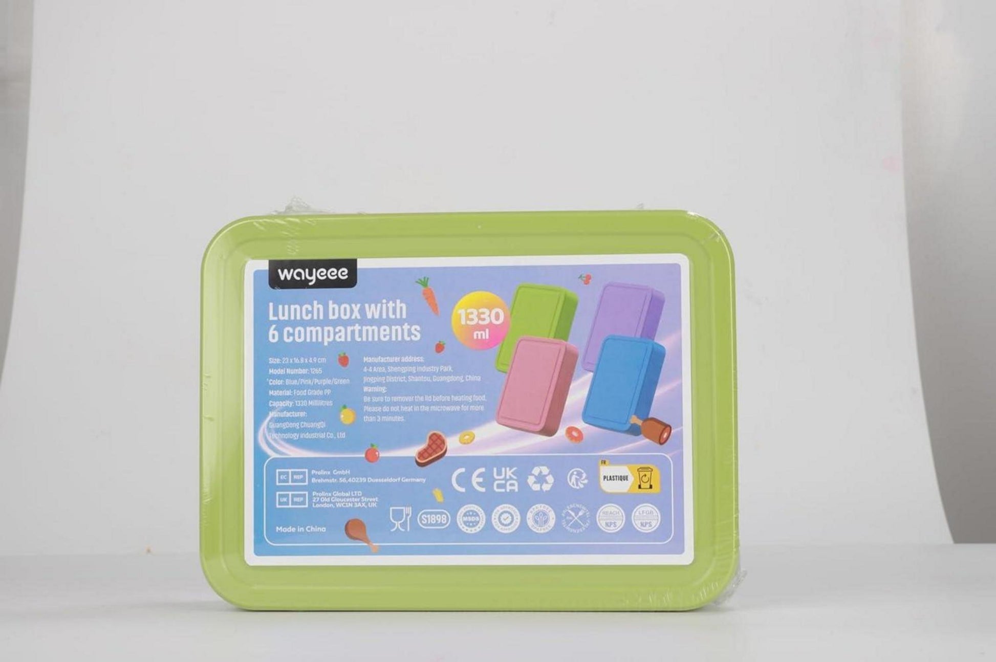 WayEee Kinder Brotdose mit Fächern 1300ml Auslaufsicher für Schule und Kindergarten