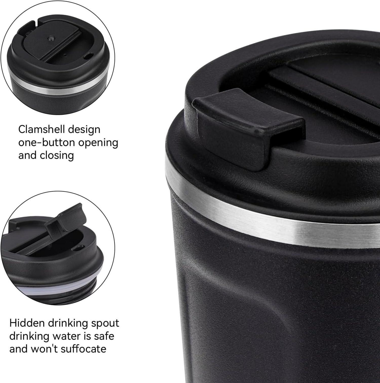 ERBO Thermobecher to go Edelstahl Kaffeetasse Blau 380ml