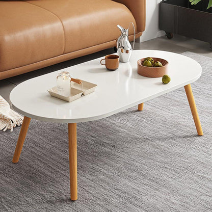 Moderner ovaler Couchtisch mit soliden Tischbeinen 80x45x40