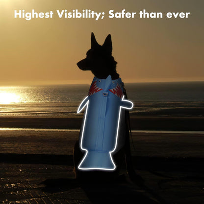 Schwimmweste Hunde Hai Schwimmen Bootfahren Reflektierend L Blau