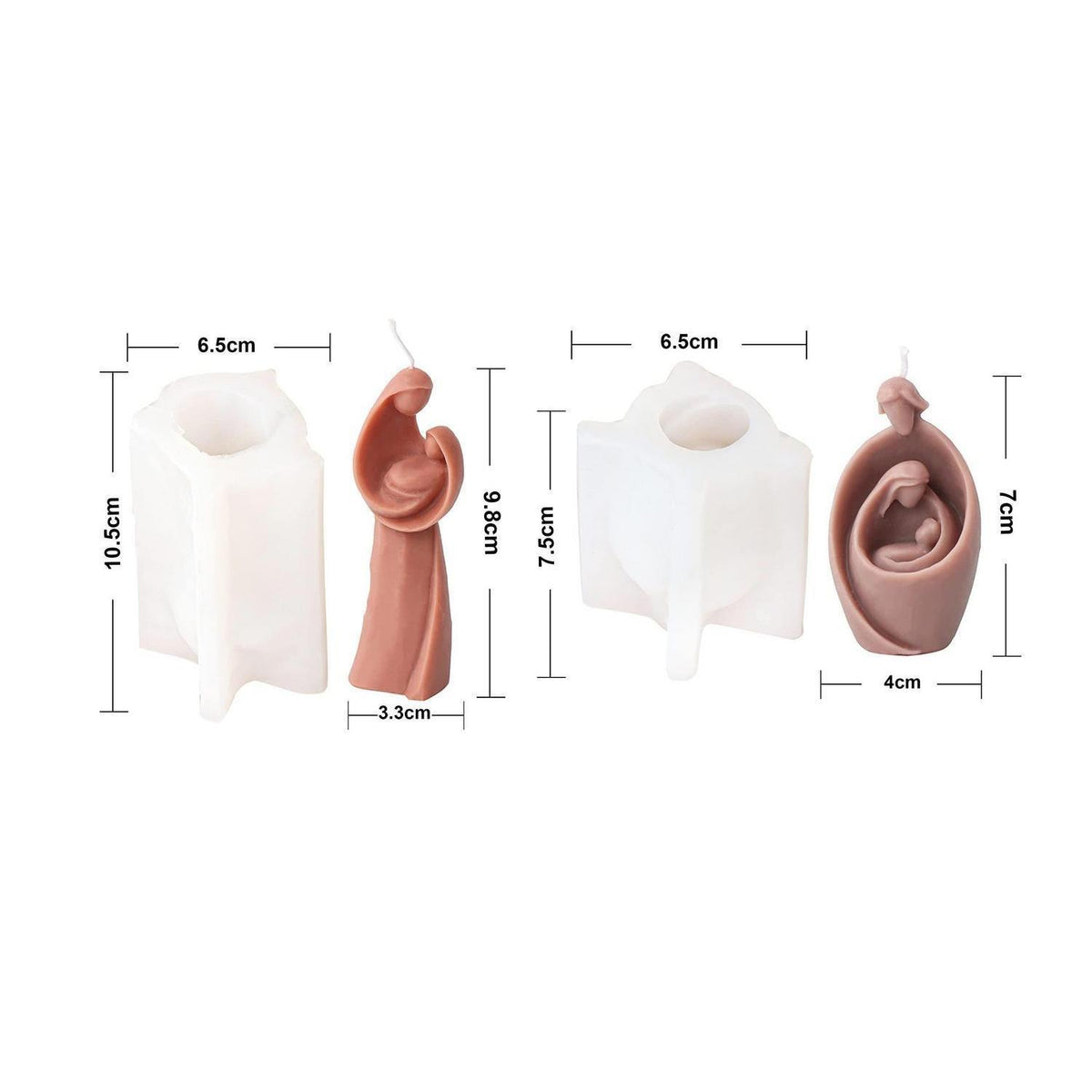 2x Silikonform Heilige Familie für Kerzen & Seife