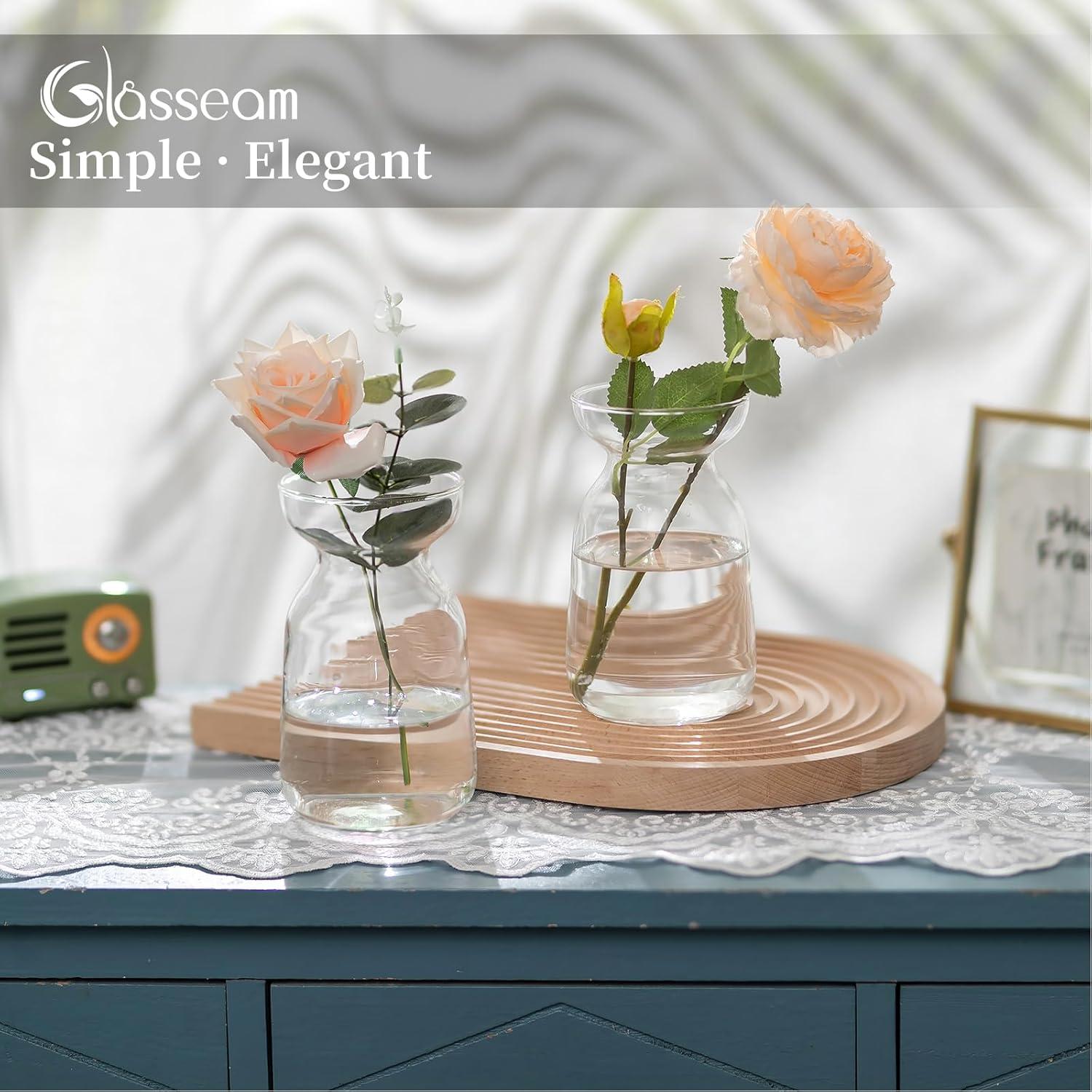Moderne Glasseam Glasvasen Set für Tischdeko und Hochzeit