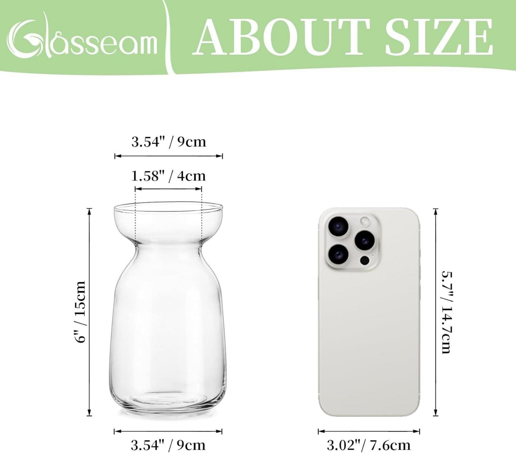 Moderne Transparente Glasvasen Set Klein für Wohnzimmer Hochzeit