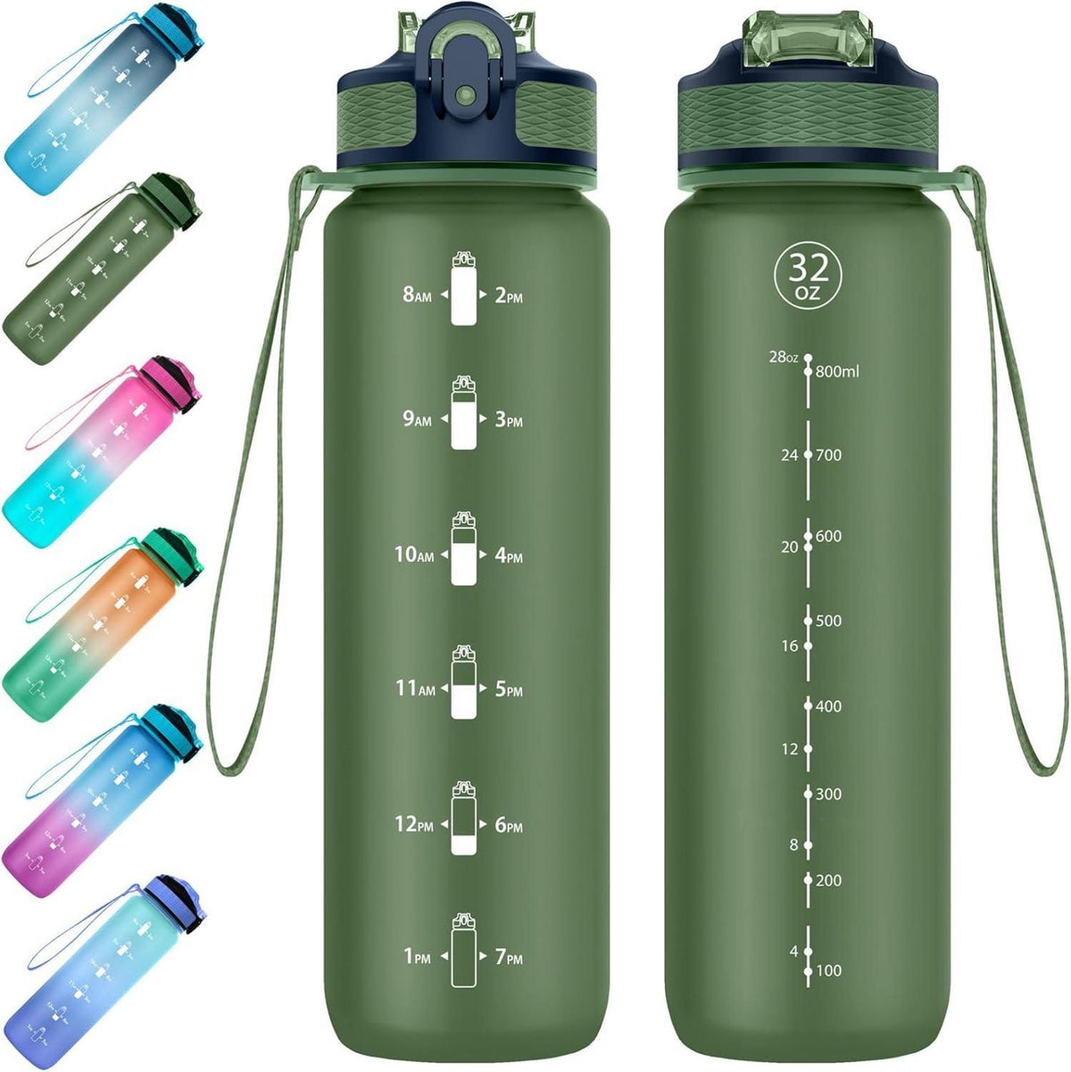 Trinkflasche Sportwasserflasche mit Stroh Tritan BPA Free 1L