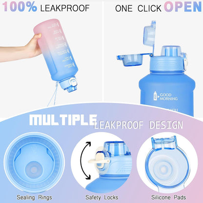 Trinkflasche 2l Sport mit Strohhalm BPA-frei Wasserflasche
