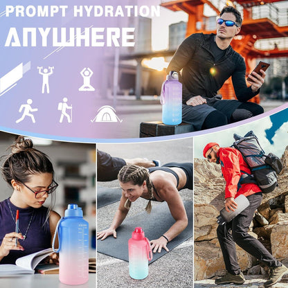 Sport Trinkflasche 2l mit Strohhalm BPA-frei - Große Wasserflasche Fitness