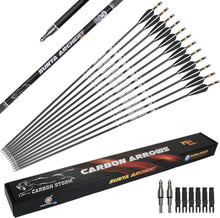 Carbonpfeile für Bogenschießen 30 Zoll 12er Pack Spine 400/500