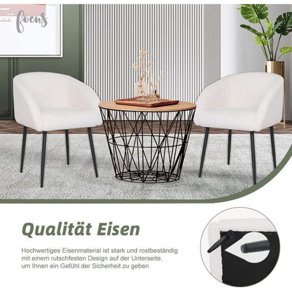 Lammwoll Sessel Lounge Modern Schwarz Metallbeine