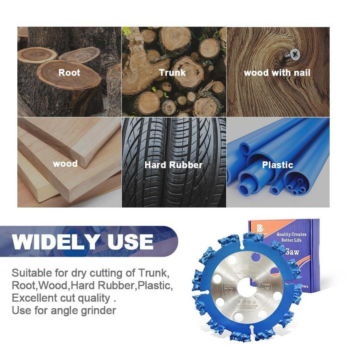 Trennscheiben 125mm Hartmetall für Holz, Wurzeln, Gummi, Kunststoff (2 Stk.)