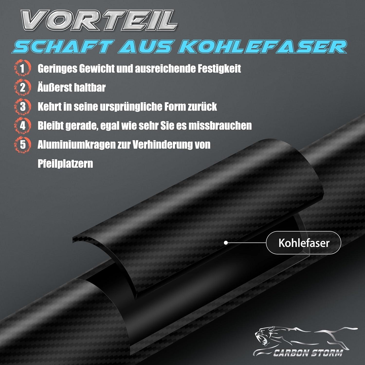 Sunya Carbonpfeile 30 Zoll 12er Pack Spine 400/500 Bogenschießen Recurve