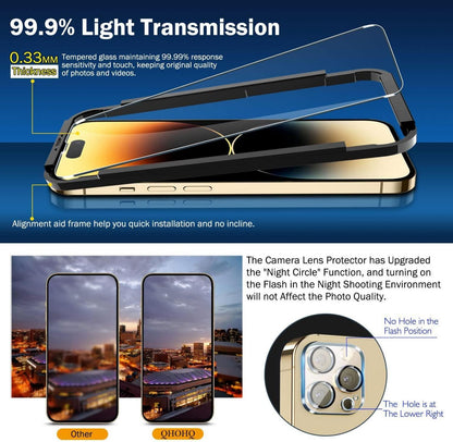 Panzer Schutz Glas iPhone 14 Pro 6.1 3 Stück Kameraschutz 9H