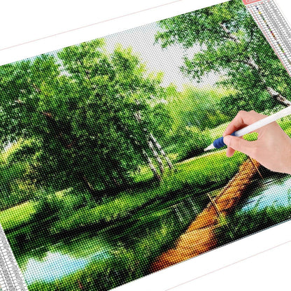 5D Diamant Painting Landschaft Birkenwald 150x60cm DIY Set