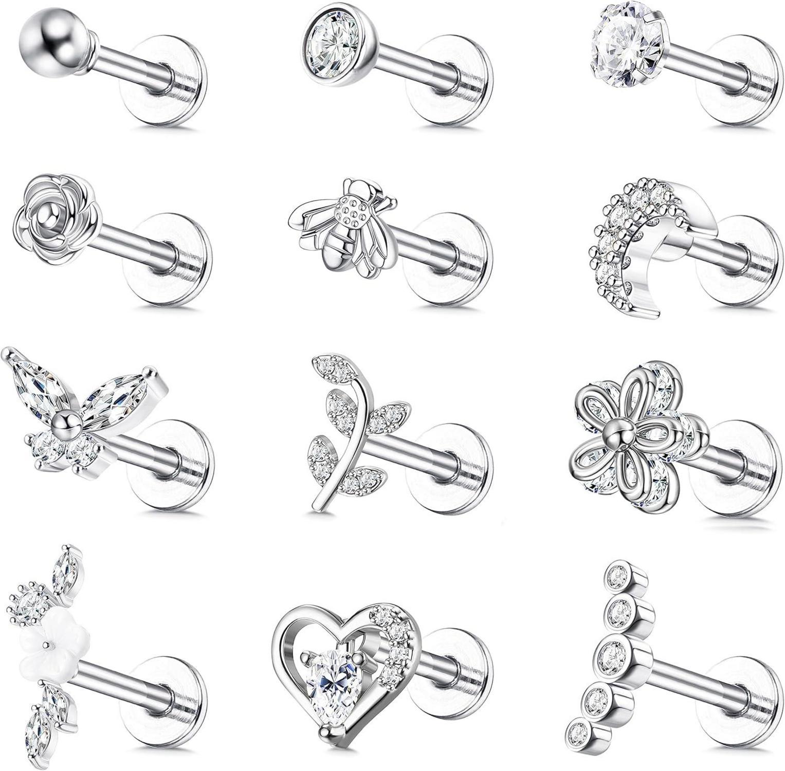 Tragus Helix Piercing Ohrringe Set Piercing Ohr Zirkonia Knorpel