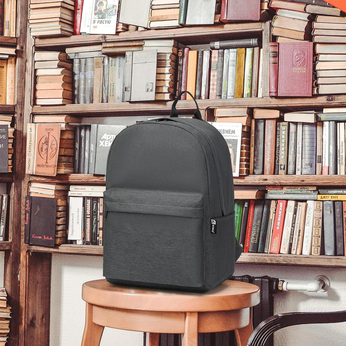 Leichter College-Rucksack wasserabweisend 15,4 Zoll Laptop Gunkelgrau