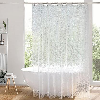 Duschvorhang 180x220cm Transparent mit Magneten, Antischimmel