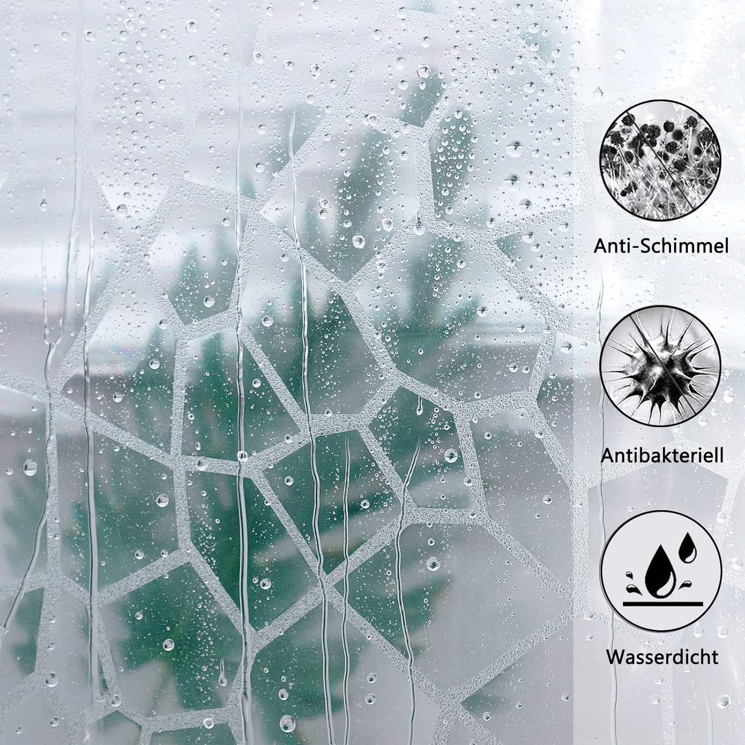 Duschvorhang 180x220cm Magnete Transparent Antischimmel
