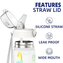 Kinder Trinkflasche Edelstahl mit Strohhalm 420ml bpa-frei