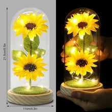 Künstliche Sonnenblume in Glaskuppel – Ewige Liebe Geschenk für Frauen