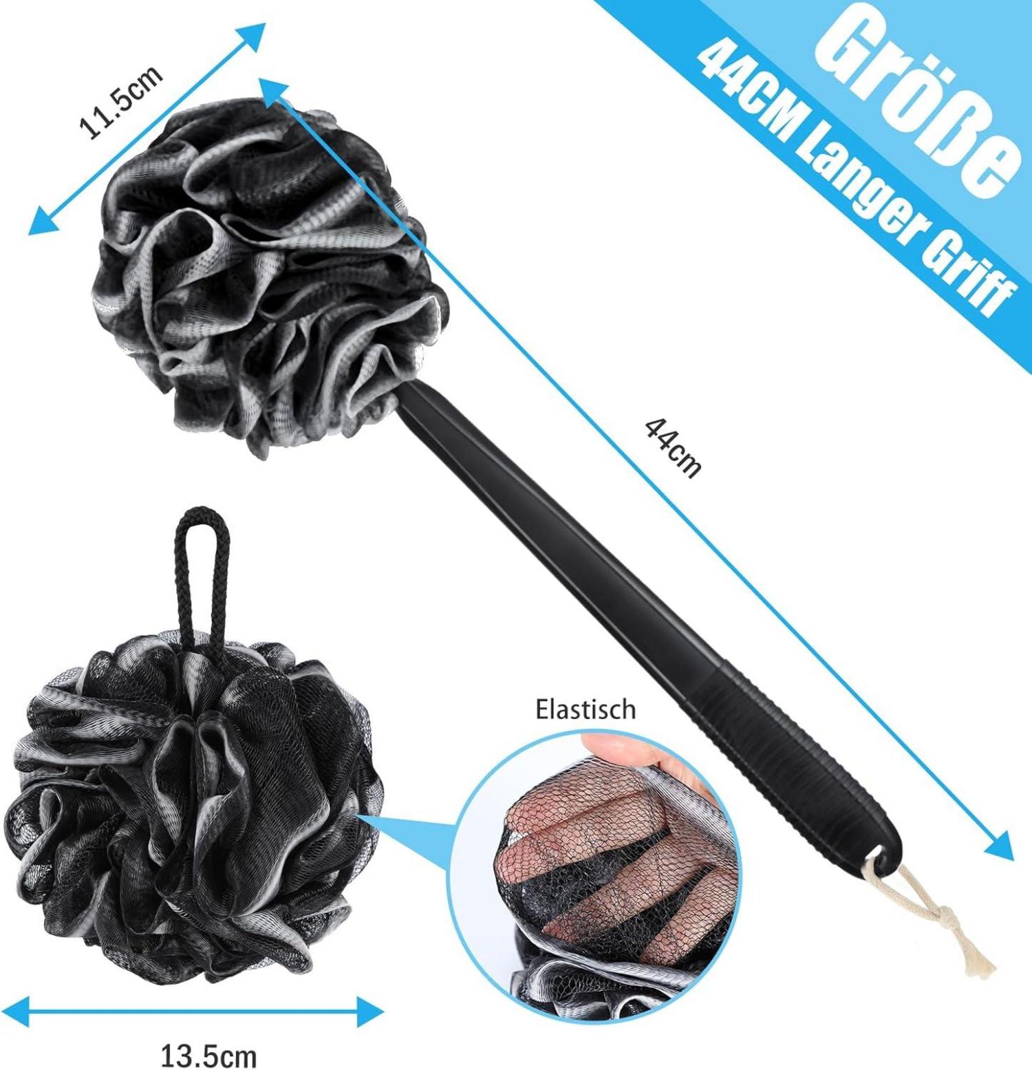 Duschschwamm Set mit 42cm Rückenbürste und Luffa-Schwamm
