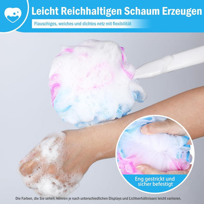 Badeschwamm Duschschwamm Set Peeling Schwamm Rückenbürste 42cm