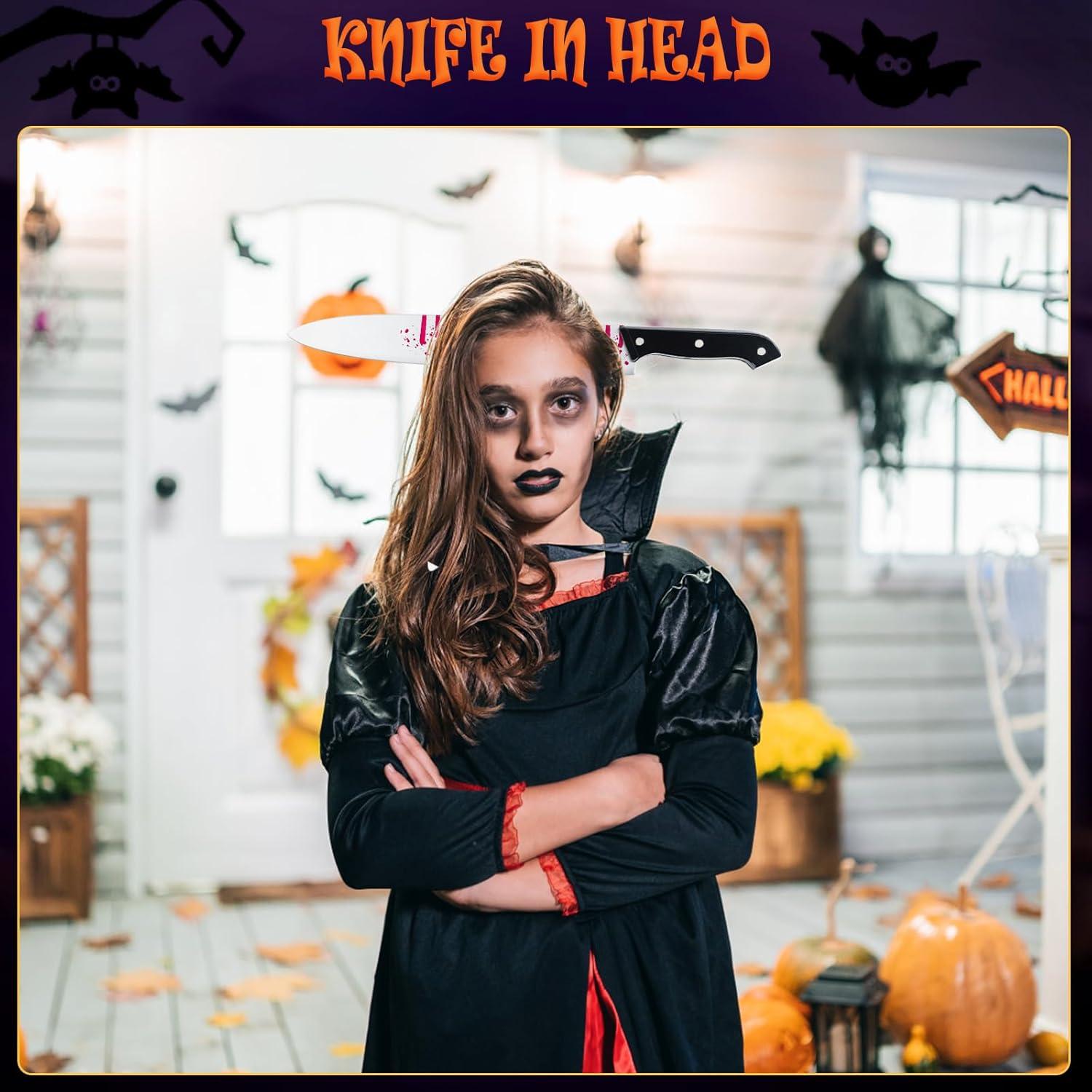 Halloween Messer im Kopf Haarreif Haarschmuck Damen Herren Party