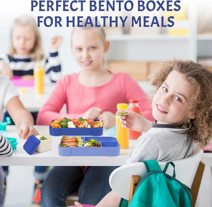 Lunchbox Bento Box 1550ml Auslaufsicher Stapelbar 6 Fächer Besteck