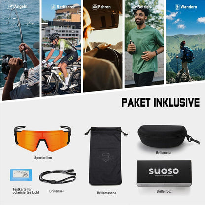 Sportbrille Sonnenbrille Herren-Damen Polarisiert UV400 Rave
