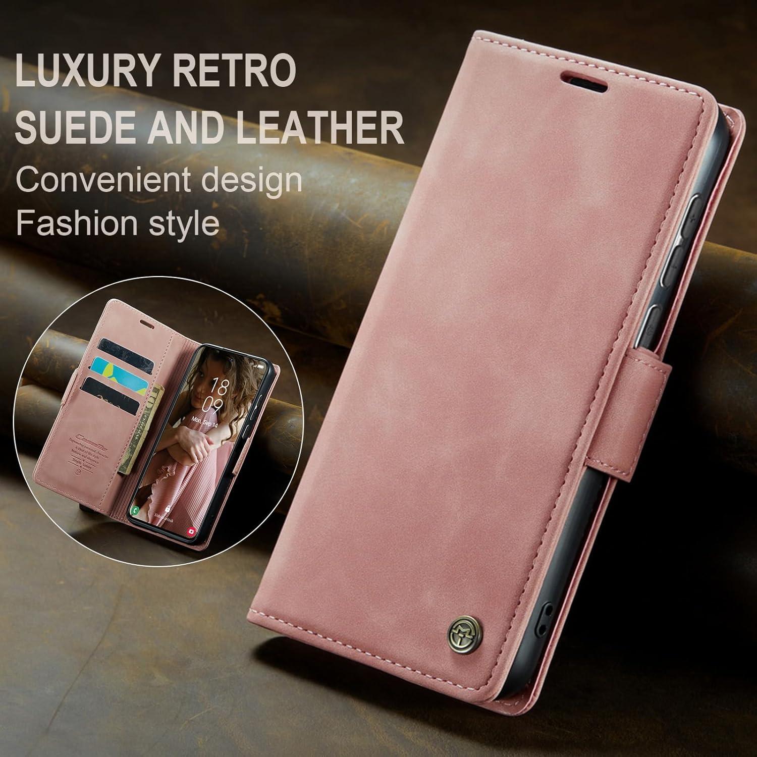 Handyhülle Samsung Galaxy S21 5G Leder RFID magnetisch Rosa