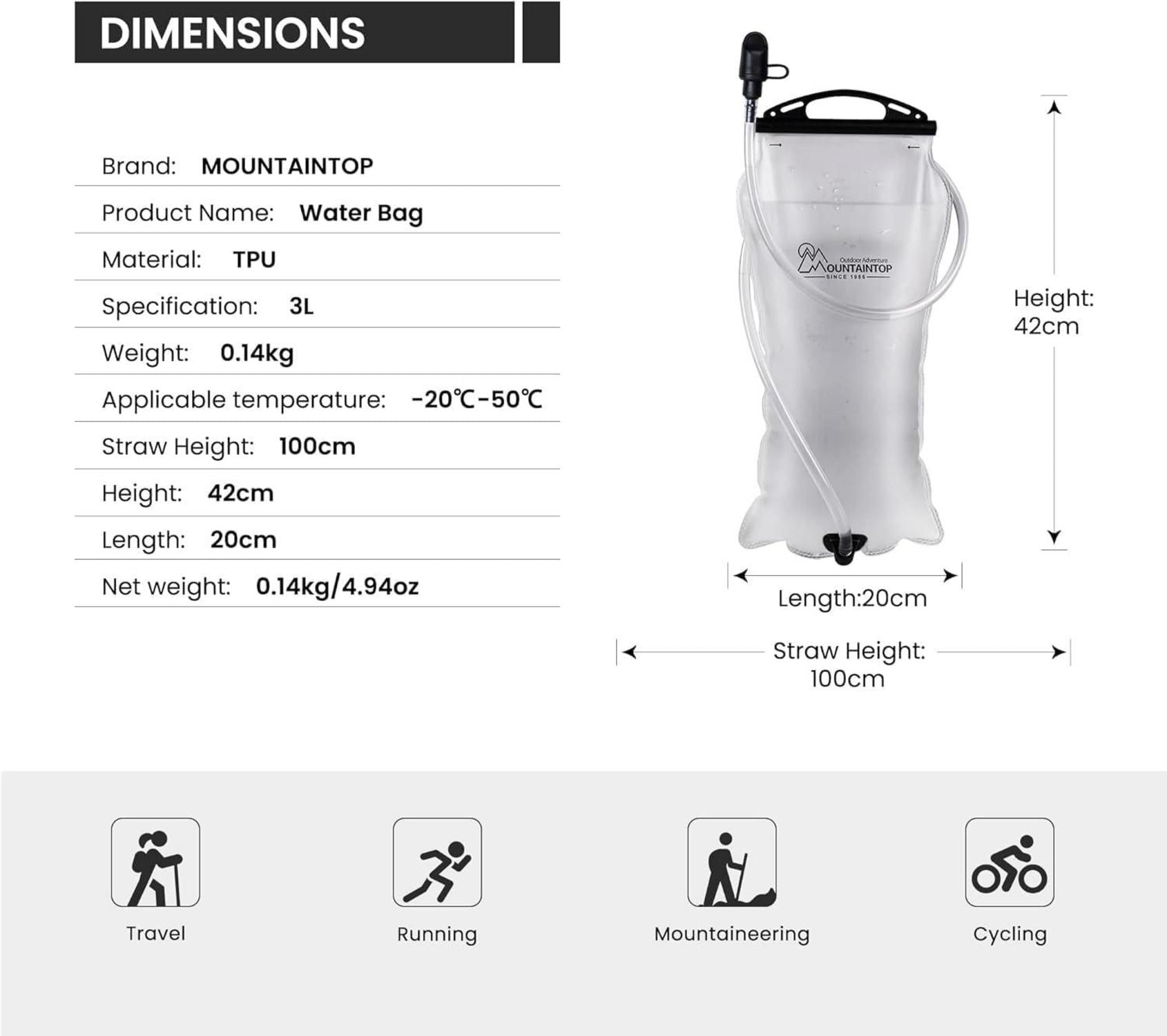 Trekkingrucksack 80L mit Trinkblase Wanderstöcke Schlafsack Outdoor