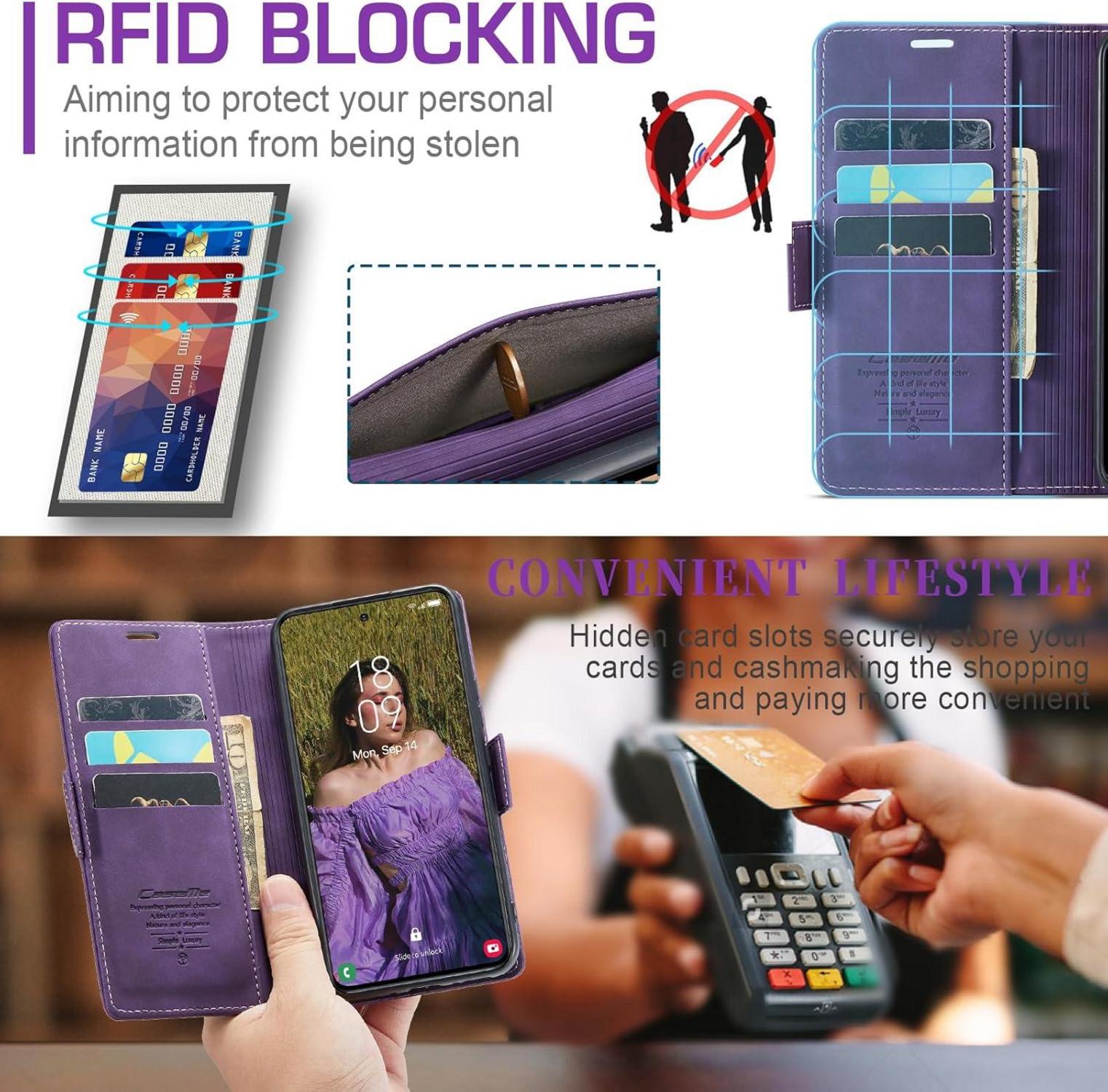 Samsung Galaxy A54 5G Handyhülle Leder Flip Case RFID