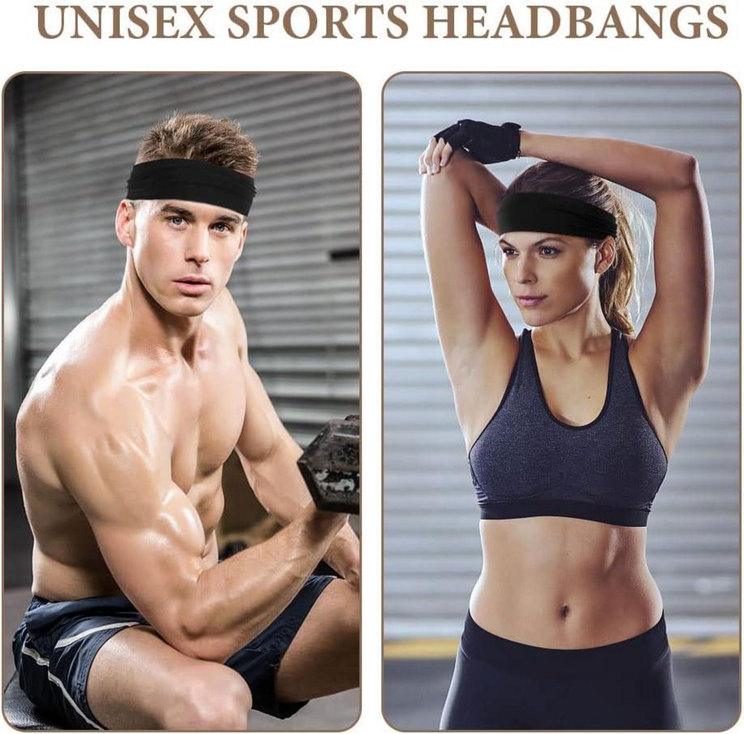 4er Set Sport Stirnbänder Unisex Elastisch Anti-Rutsch Haarband