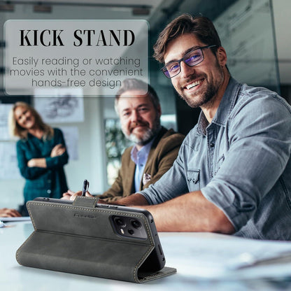 KZB Xiaomi Redmi Note 12 Pro 5G Poco X5 Pro 5G Handyhülle Leder Flip Case Grau