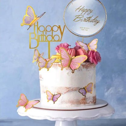 22-teiliges Tortendeko Geburtstag Set Schmetterlinge Torte Kuchen Cake Topper Mädchen Hochzeit Party Deko