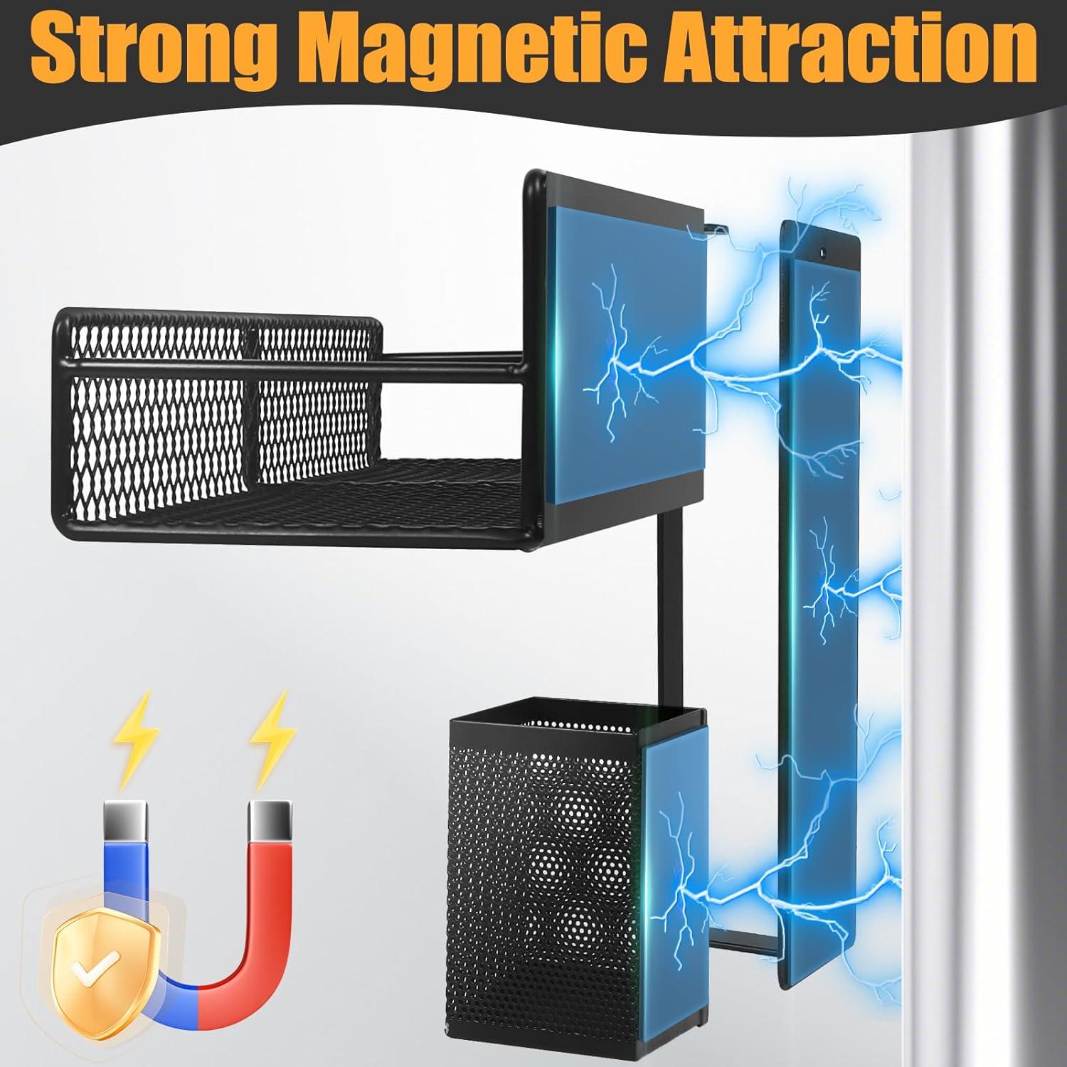 Magnetisches Gewürzregal für Kühlschrank Schwarz Metall 6