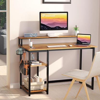 Schreibtisch 120 x 55 cm mit Regal, Monitorständer