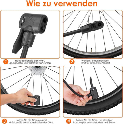 Hochdruck Fahrradpumpe Standluftpumpe Ventile Manometer 11Bar/160 Psi