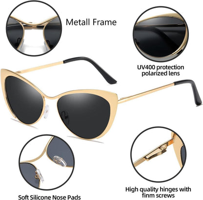 Cleoxyge Polarisierte Sonnenbrille Vintage Elegant UV400 Outdoor Angeln Fahren