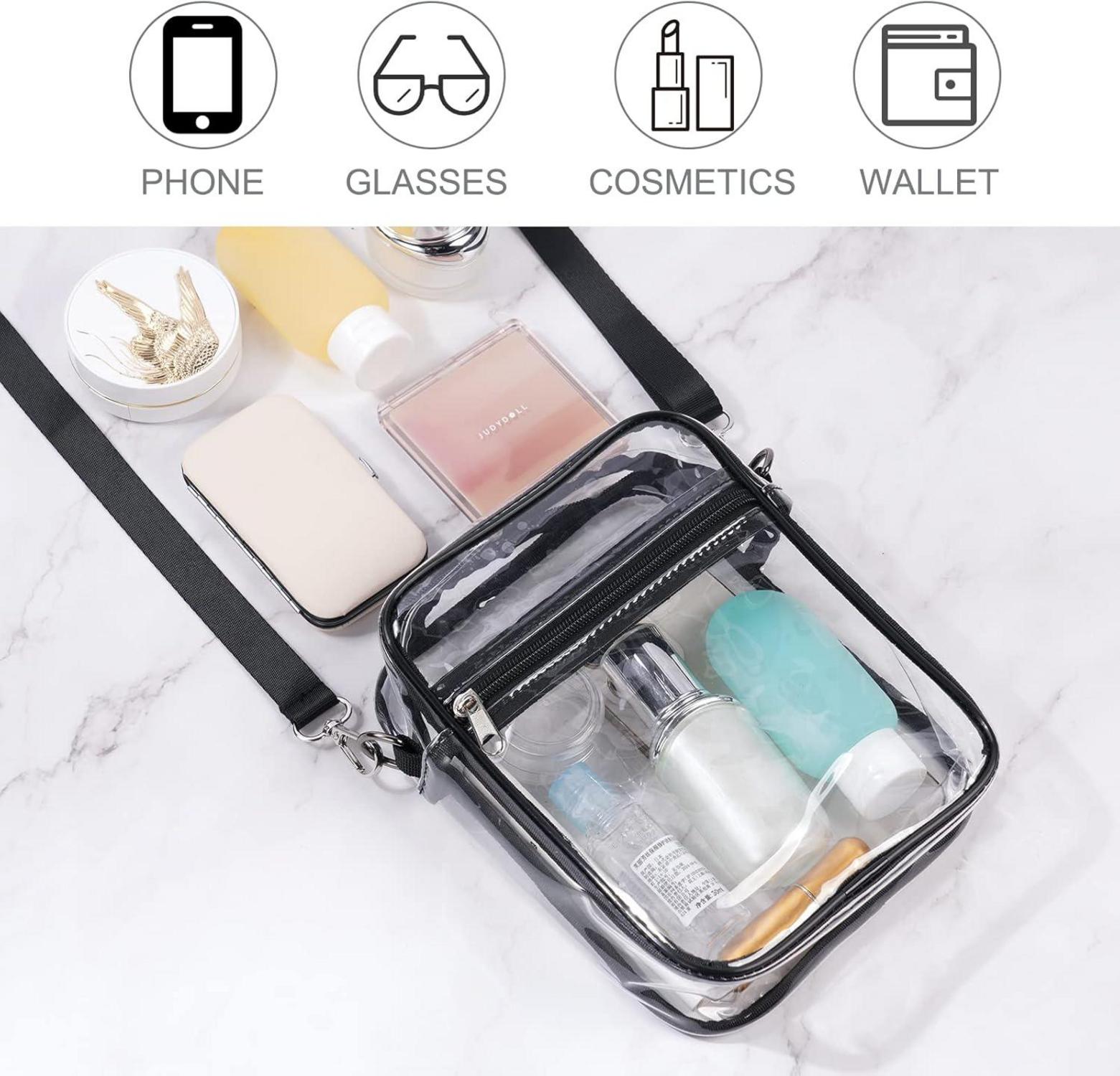 Transparente PVC Umhängetasche mit verstellbarem Riemen, wasserdicht