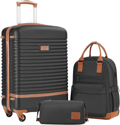 COOLIFE Koffer Trolley Set ABS Hartschalen 4 Rollen TSA-Schloss
