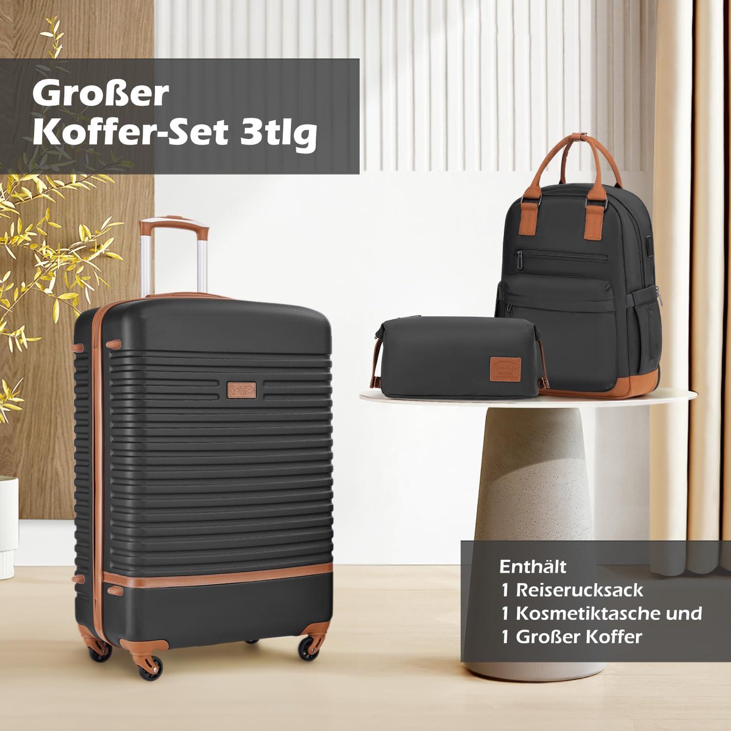 COOLIFE ABS Hartschalen Trolley Koffer Set 3tlg