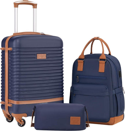 Hartschalen-Trolley Koffer Set 3tlg ABS Rollen TSA-Schloss