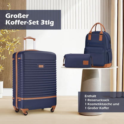 COOLIFE Koffer Trolley Hartschalen Set 3 tlg ABS 4 Rollen