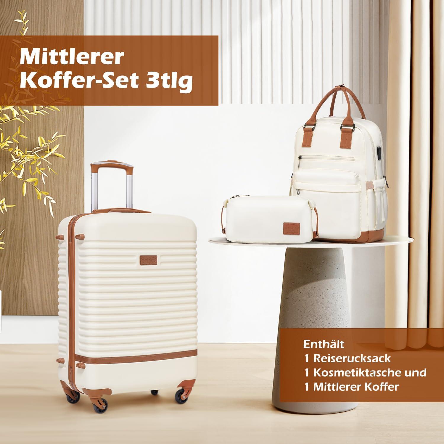 COOLIFE Koffer Set ABS Hartschale 4 Rollen