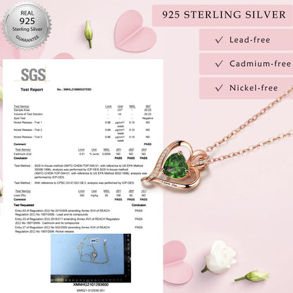 Silber Herz Kette Damen "I love you" Gravur & Geburtsstein