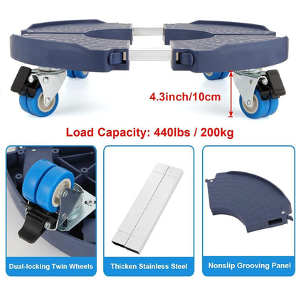 Pflanzenroller 2er-Set – Schwerlast, 360° drehbar, Ø 40-54cm