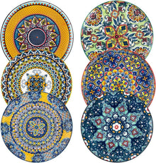 Bohemian Style Porzellan Teller Set 6er Pack 27 cm Bunt