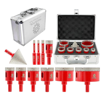 Diamant Fliesenbohrer Set 11-teilig mit Fasenbohrer