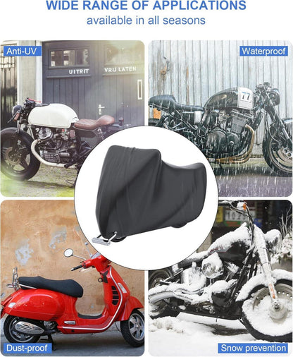 Motorrad Abdeckplane Wasserdicht XXL für Winterfest, 245x105x125cm
